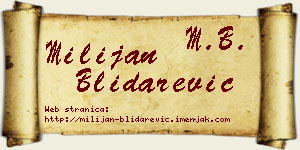 Milijan Blidarević vizit kartica